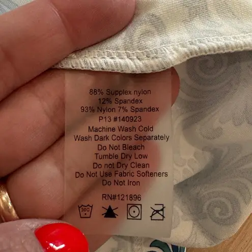 Title Nine majestic cowl neck dress blue green pattern size medium