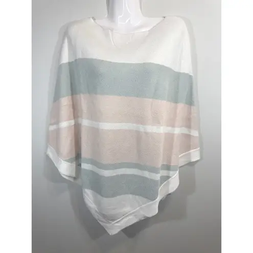 Barefoot Dreams CozyChic Ultra Lite Ocean Breeze Poncho Pink Multi Stripe OS NWT