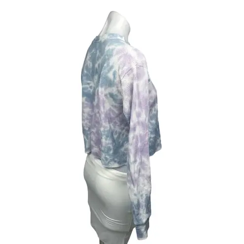Wild Fable  Multicolor Tie Dye Waffle Long Sleeve Cropped T-Shirt Top Size XS - Image 3