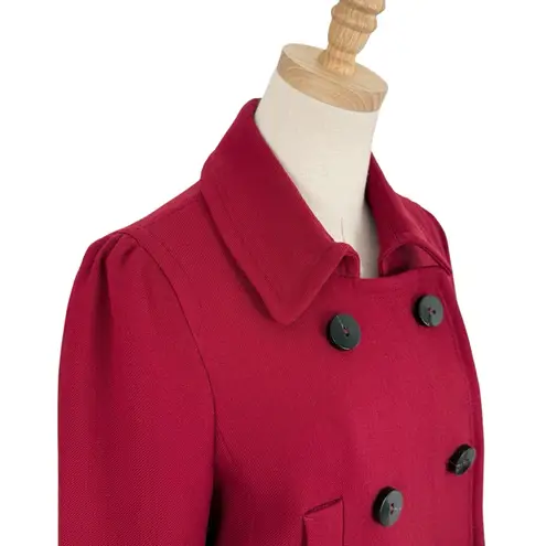 Gerard Darel Wool Double-Breasted Peacoat Red Pink Sz 42FR 10US