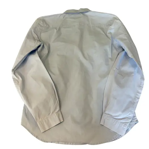 The Shirt Rochelle Behrens Blue Bow Blouse Long Sleeve Peter Pan Collar