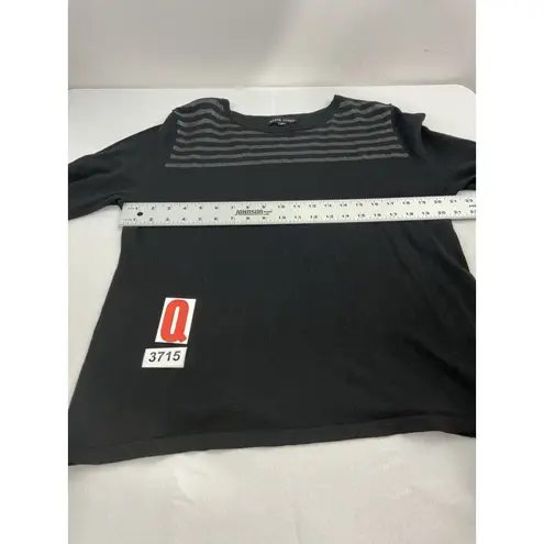 Black Rivet Womans XL Black Long Sleeve Pullover Sweater Sheer Accent