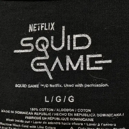 Squid Game The Masked Guards Netflix Series Promo Tee L
