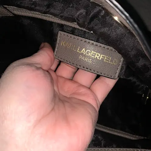 Karl Lagerfeld Large Leather Tote Shoulder Bag Purse