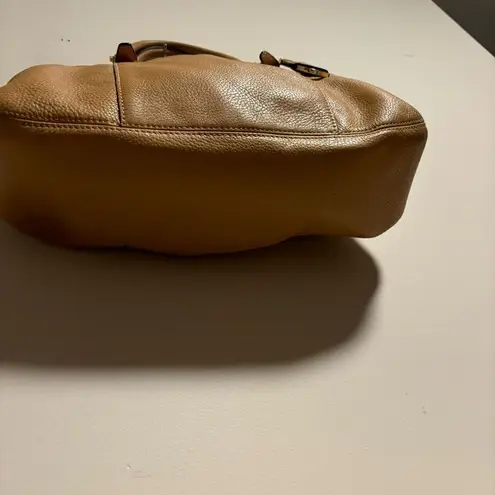 MICHAEL KORS Bowery Large Leather Shoulder Bag Tan Caramel Crossbody Strap