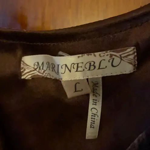 Marineblu Leopard Print One Shoulder Blouse