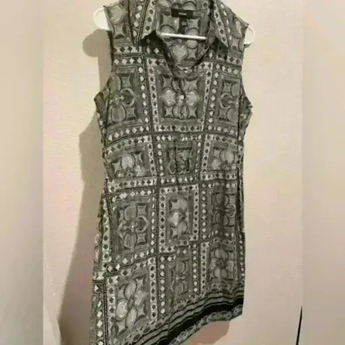 Alfani  black‎ and white sleeveless collared dress