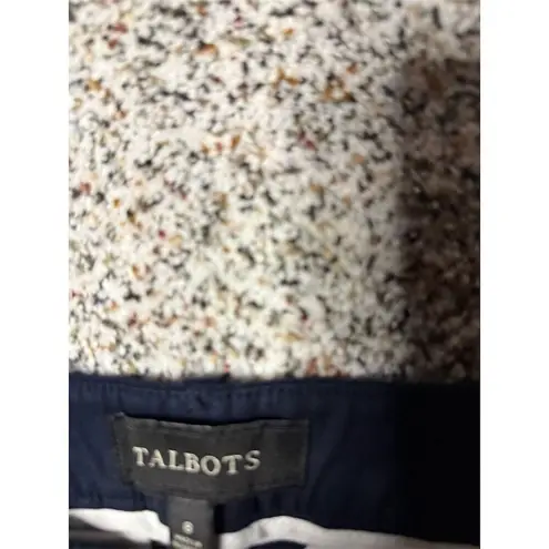 Talbots  Women's Size 8 Navy Lace-Up Dress Pants Casual Solid Blue