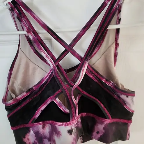 Lululemon  Strap It Like It's Hot Mini Blooming Pixie Raspberry Multi Black Bra S