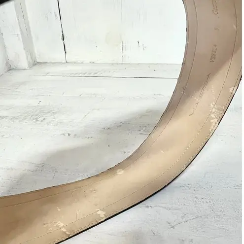 via spiga Genuine Leather Tiger Striped Adjustable Waist Belt Beige/Black Small