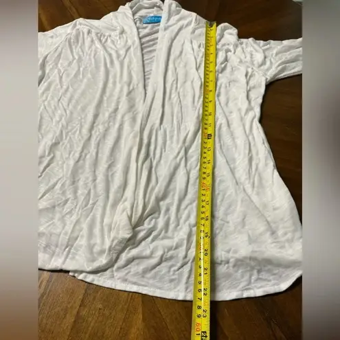 Fresh Produce White Lightweight Slub Open Front Cardigan Size Medium