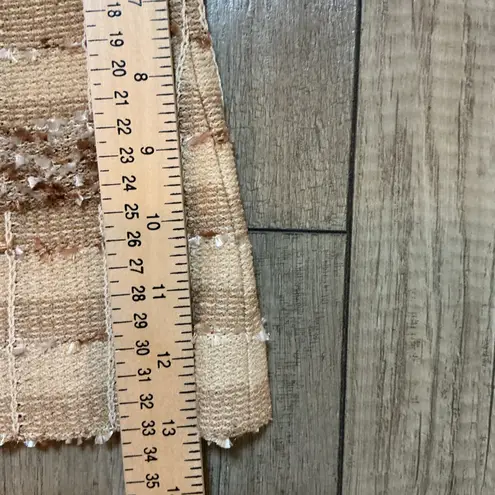 Marisa K Wool Blend Short Sleeve Tweed Knit Top Dressy Career Elegant sz M Tan Size M