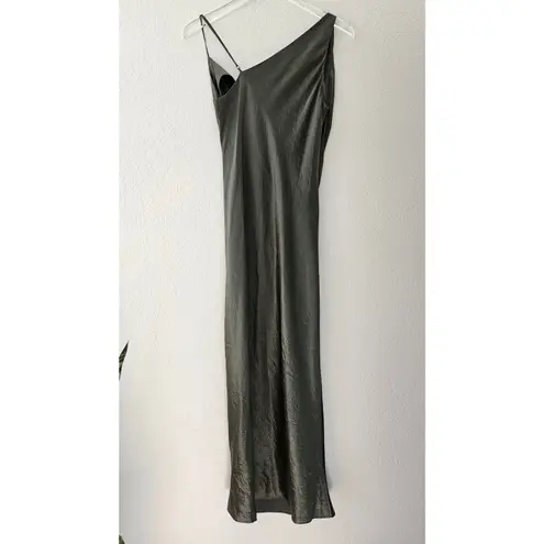 Equipment Femme Aurore Crinkle Wrap Dress Castor Grey Size 6 NEW