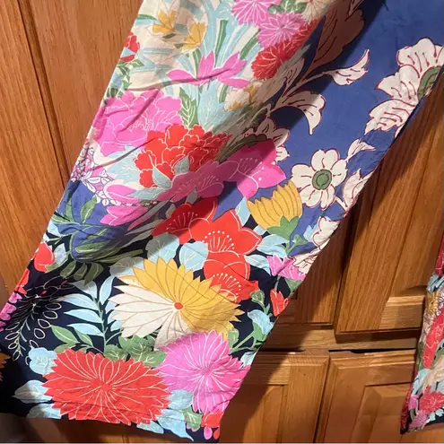 Anthropologie by  Leilani Paperbag Wide-Leg Pants in Blue Floral Size Small‎