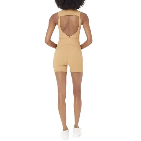 New Gigi C Keelan Zip Up Romper S Camel Snakeskin Tan