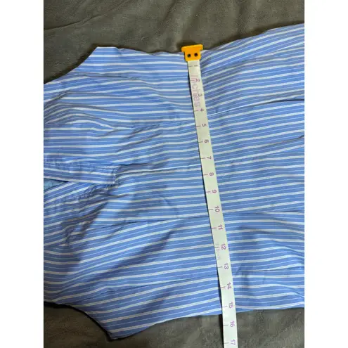 Lulus NWOT  Size Medium Zenley Blue Striped Collared Skater Mini Dress Sleeveless