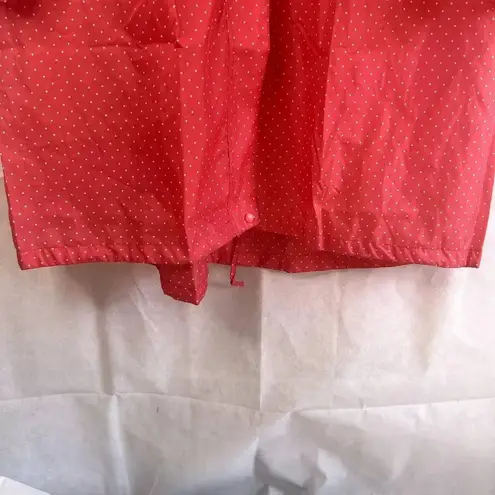 Oversized Long Rain Poncho Full Zip Polka Dot One Size Pink Size undefined