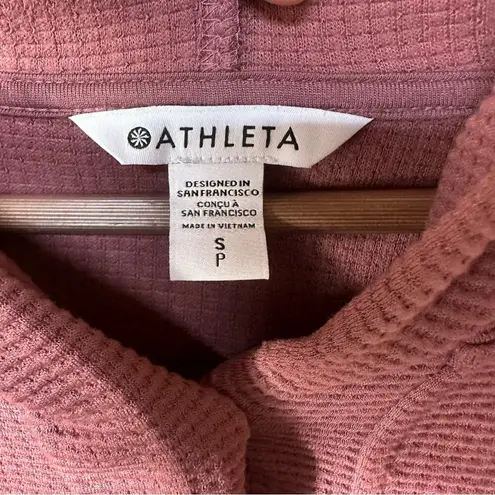Athleta  Coastal Luxe Waffle Hoodie in Tawny Rose Pink Size Small