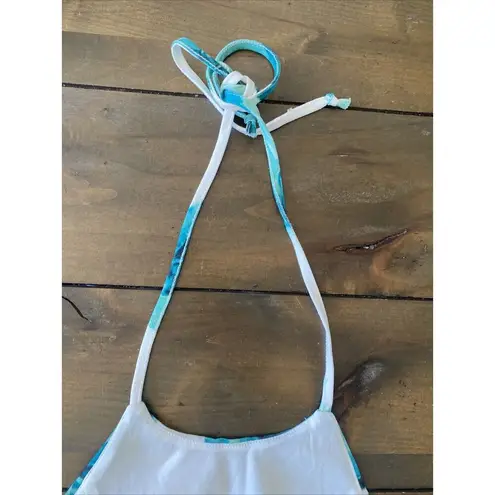 L’atiste By Amy Green Floral Crop Top Halter Tie Festival Medium