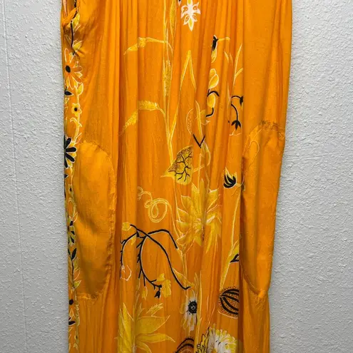 Womens Floral Gardencore Cottagecore Festival Vacation Cruise Beach Sun Dress M Yellow Size M
