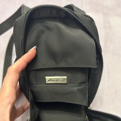 Eddie Bauer Black Nylon Crossbody Organizer Bag