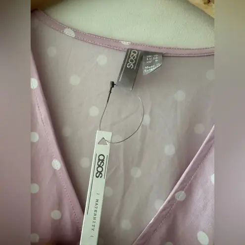 NEW!! ASOS Pink and White Polka Dot Maternity Blouse Size undefined