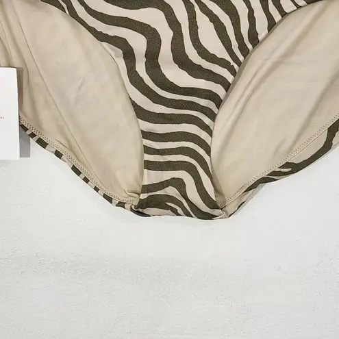 Green and Tan Swim Bottom NWT Medium Green Stripe Andie Swim Bikini Bottom - Image 3