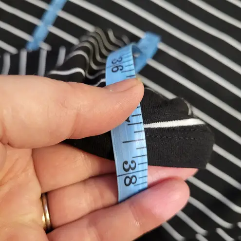 Bobeau Jersey B&W Striped Lace Peekaboo Stripes Maxi Skirt sz S