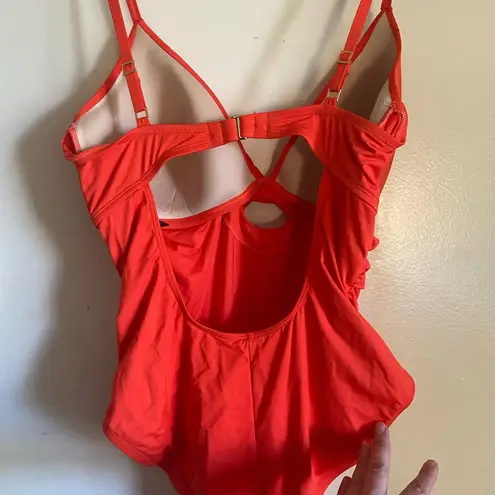 La Blanca Women's Standard Island Goddess Twist Keyhole One Piece Swimsuit SZ 14