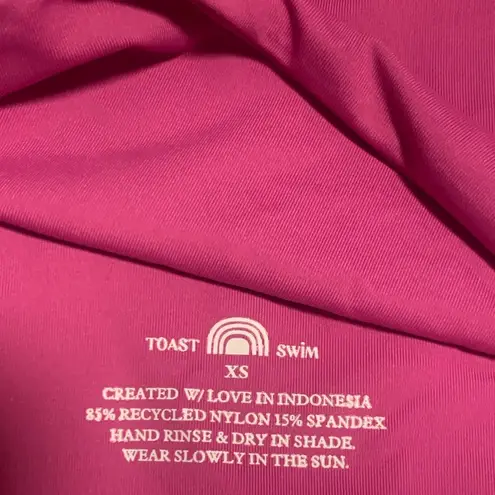 Free People NWT  X TOAST SWIM HALTER BIKINI TOP IN MAGENTA - Image 3