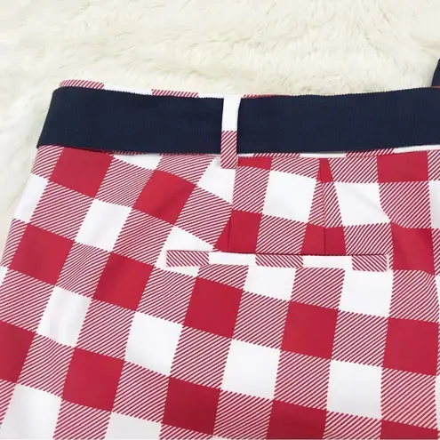 Eloquii DRAPER JAMES x Red White Gingham Shorts Tie Belt Plaid Size 20 New