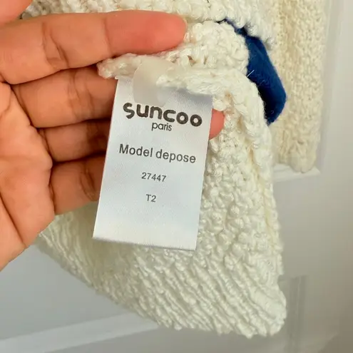 Suncoo Paris Cream Knitted Sweater Fall Cozy Lounge Whimsical US 2 Fall Winter