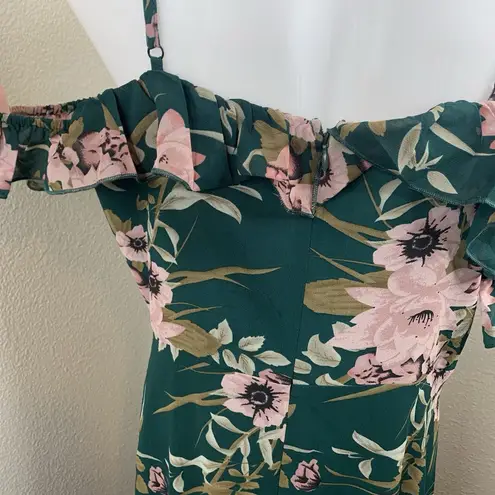 JJ's House JJ’s House Ruffle Sweetheart Spaghetti Straps A-Line Chiffon Midi Dress Sz XL