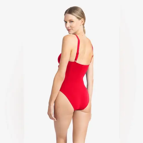 Robin Piccone AVA KNOT UNDERWIRE ONE PIECE, size 4, Firey Red, $178