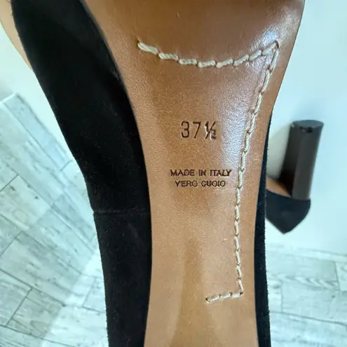 C'N'C Costume National Leather Heeled platform Pump Shoes 7.5 Black