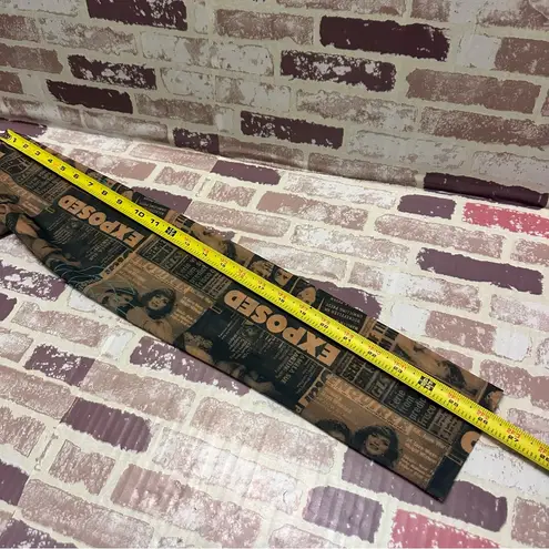 Miaou Graphic Mesh Top in Black and Tan Size M Brown Size M