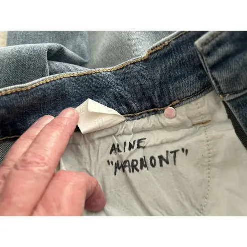 Pistola Aline High-Rise Skinny Crop Raw Hem Jeans in Marmont Blue Size 27