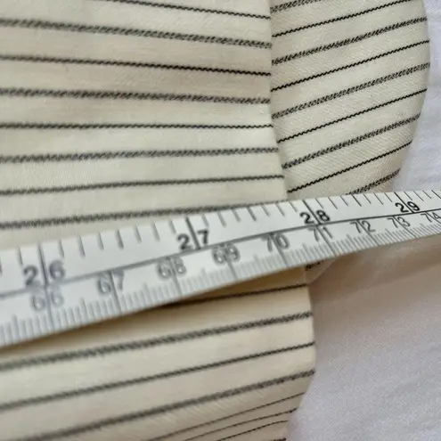 Lauren Ralph Lauren Women Cream/Black Pinstripe Blazer Sz 14W 50% Wool Blend