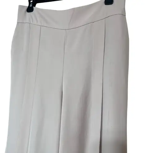 ZARA Wide Leg Crop Trousers Khaki Beige Pants Pleated High Waist Chinos Women’s Sz M