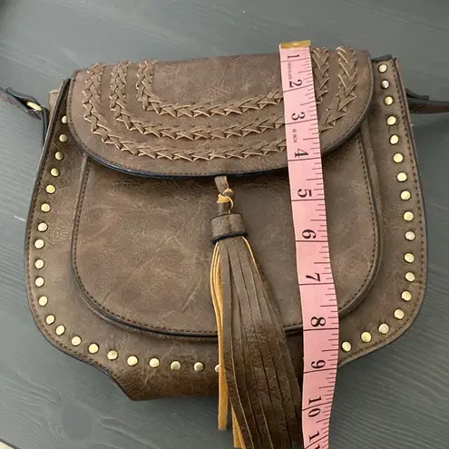 Antik Kraft Vegan Leather Satchel Boho Crossbody Bag Adjustable Strap OS