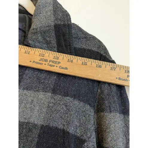 American Eagle  Women's Moto Jacket Plaid Wool Blend Asymmetrical Zip Coat Sz XL