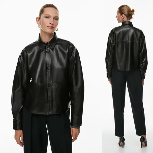 Babaton Aritzia Pelli Hip Shirt Faux Leather Jacket