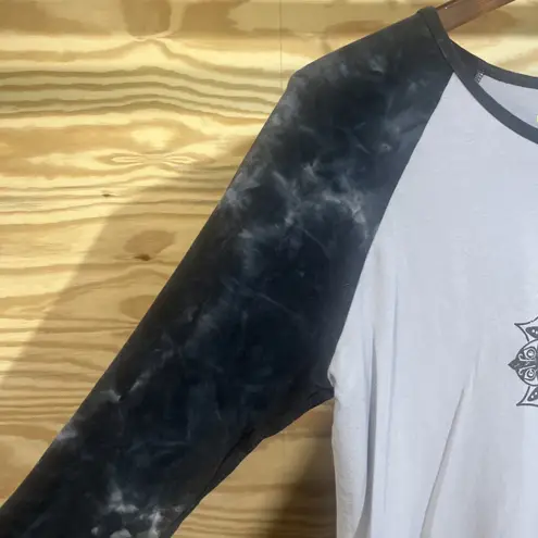 Earth Yoga Top Tye Dye Organic Cotton Sustainable Bamboo Long Sleeve L Dark Gray Size L