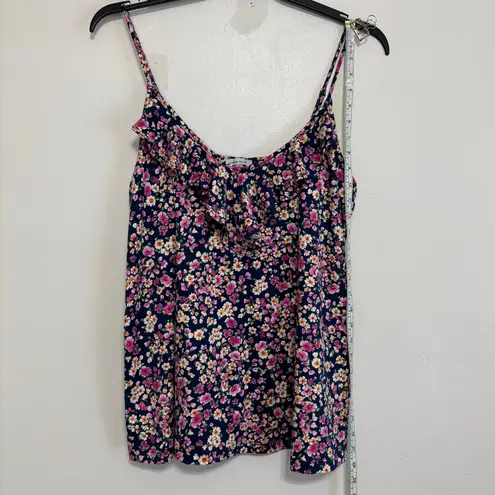 White Birch Navy Blue and Floral Tank Top Size XL