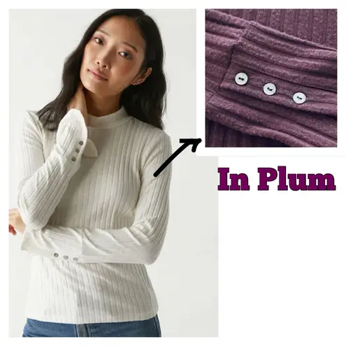 Michael Stars Opal Button Cuff Turtleneck