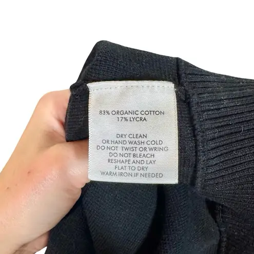 WHITE + WARREN Superfine Organic Cotton Track Jacket Zip Sweater Jacket Black Size L