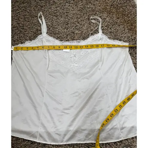 Vtg Velrose White Lace Slip Tank Top Womens Sz 2X Romantic Coquette Cami