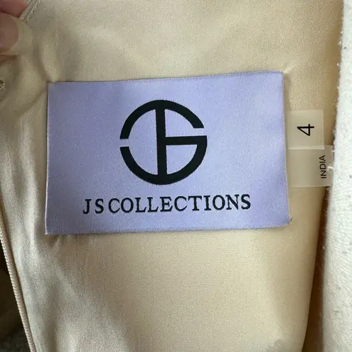 JS Collections  Ashley Draped Column Gown Square Neck Special Event Champagne 4