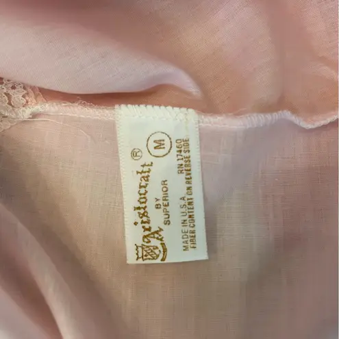NWOT 50s Vintage Aristocraft Babydoll Nightgown Embroidered Lace Ribbon Medium Pink