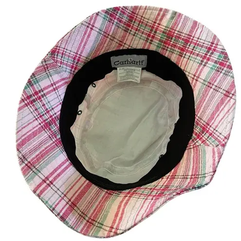 Carhartt  Logo Women's Pink Plaid Canvas Breathable Bucket Hat
